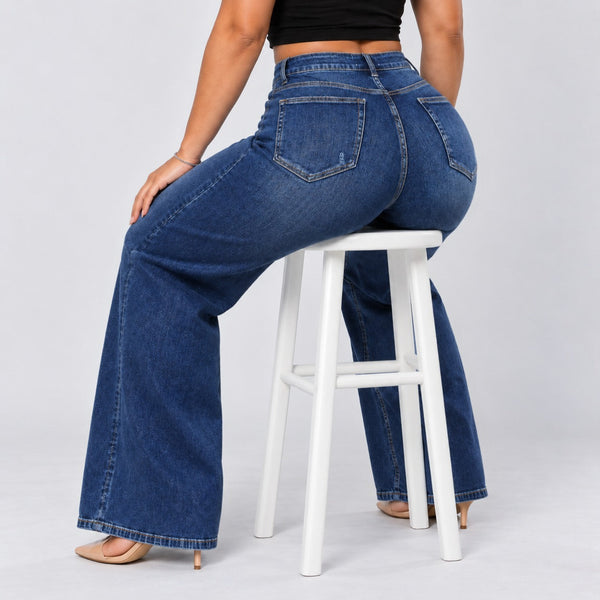 BootyLift™ BBL Mid-Low Rise Stretch Wide-Leg Jeans