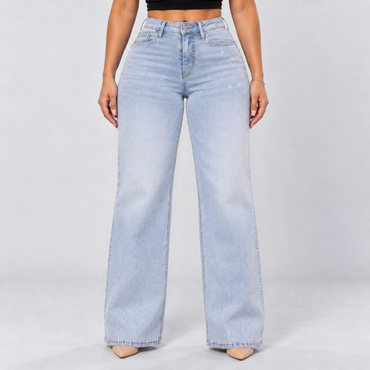 BootyLift™ BBL Mid-Low Rise Stretch Wide-Leg Jeans