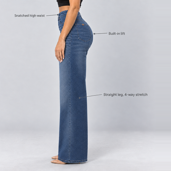 BootyLift™ BBL Built-In Lift High-Rise Straight-Leg Jeans