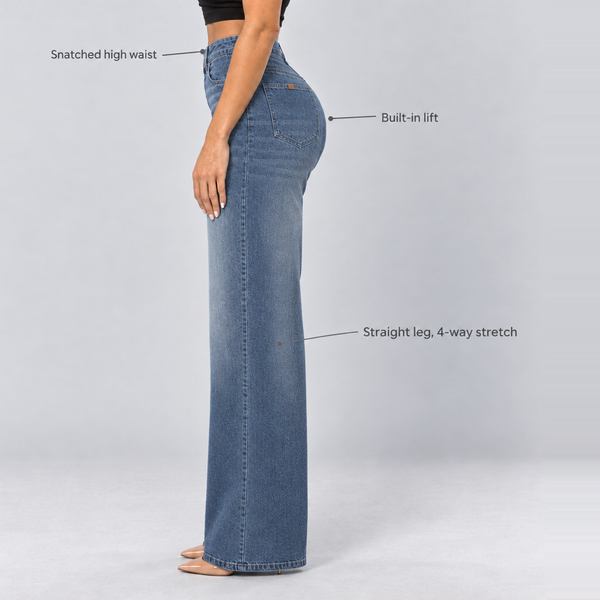 BootyLift™ BBL Built-In Lift High-Rise Straight-Leg Jeans