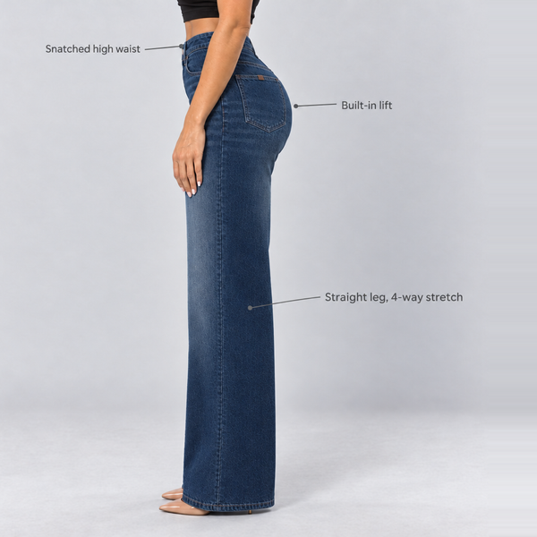 BootyLift™ BBL Built-In Lift High-Rise Straight-Leg Jeans