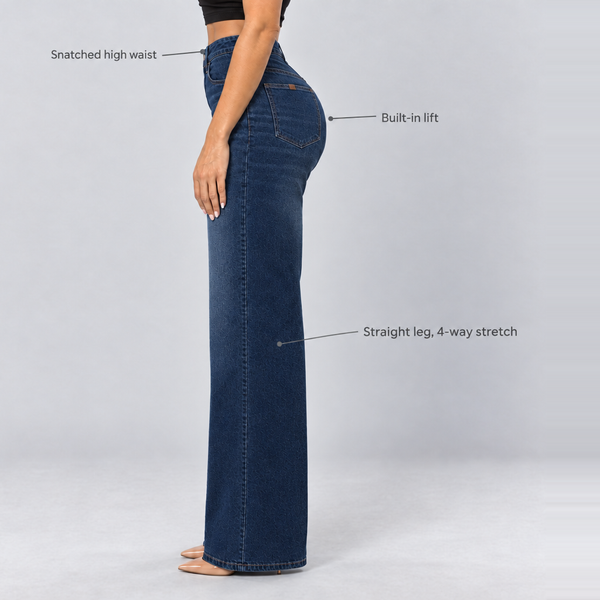 BootyLift™ BBL Built-In Lift High-Rise Straight-Leg Jeans